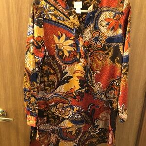 Vibrant Paisley Long Sleeve Dress